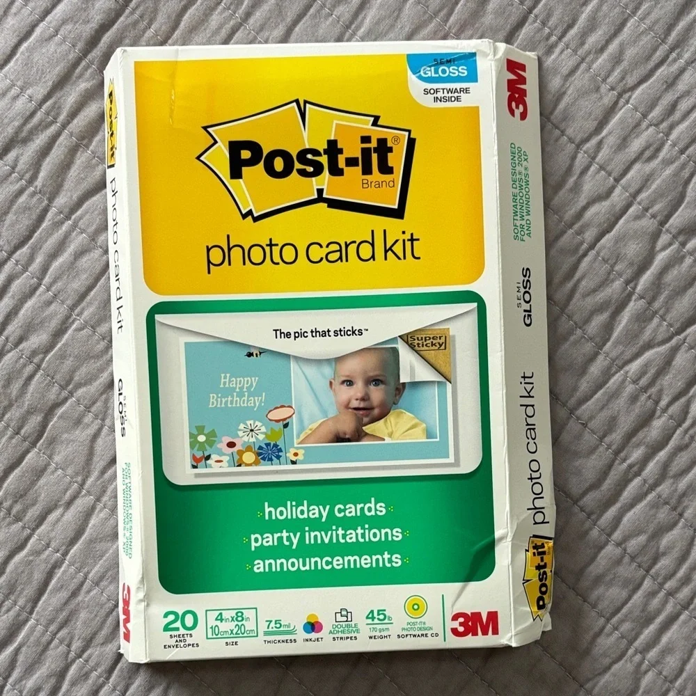 Kodak Printable Picture Paper Set with Post It Photo Card kit.